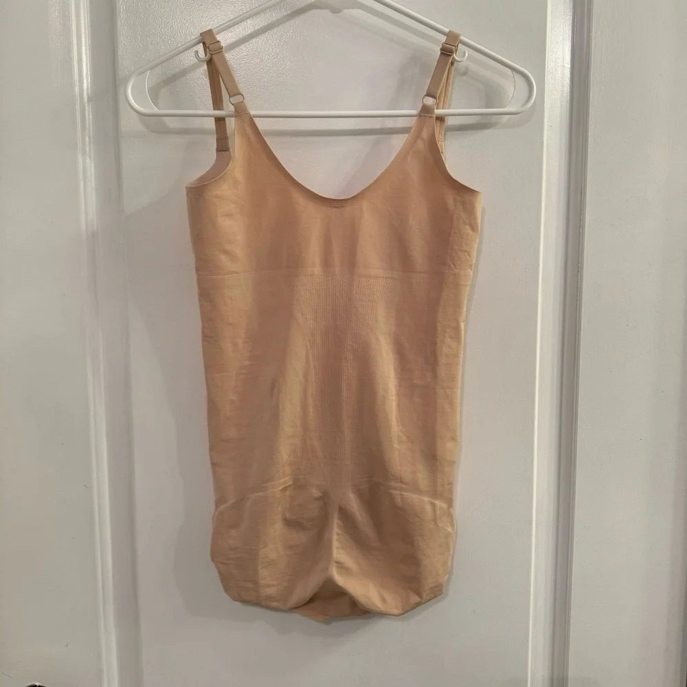 Spanx OnCore Sculpting Open-Bust Panty Bodysuit Medium Soft Nude Shapewear